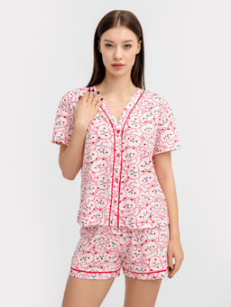 Комплект женский (жакет, шорты) розовый с медведями - Mark formelle фото 2