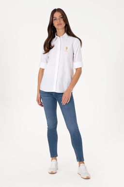 Kad_n Beyaz Uzun Kollu G_mlek Sepette S_rpriz _ndirim - U.s. polo assn фото 4