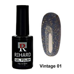 Rihard Gel Polish Vintage 01 Гель-лак "Винтаж" с поталью, 10 мл