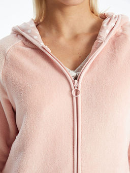 Kap??onlu D?z Uzun Kollu Kad?n Pel?? Pijama ?st