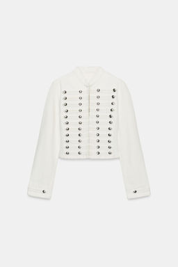 CHAQUETA DENIM TRF ENTALLADA BOTONES / Blanco roto - Zara фото 7