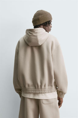 NEOPRENE-EFFECT HOODIE WITH ZIP - Zara фото 3