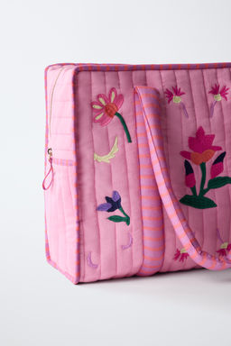 SHOPPER BORDADOS FLORES / Rosa - Zara фото 3