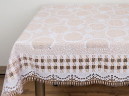 Скатерть декоративная Д237Аб 150 беж. с белым 1.50 м*1.30 м рис. Д237Аб
