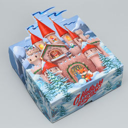 Коробка складная С Новым годом!, замок, 25 х 25 х 10 см - Дарите счастье фото 4