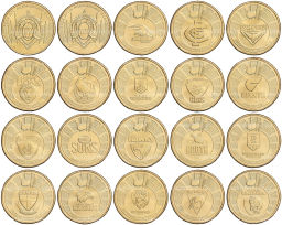 Набор из 20 монет 1 доллар 2024 года Австралия Австралийская футбольная лига (в буклете)