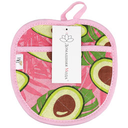 Прихватка с запахом 19х19см Авокадо, вид 7/1, форма Яблоко, рогожка 171г/м2, хлопок 100%, наполнитель - ватин 280г/м2, на пластмассовом подвесе, Домашняя мода (Россия)