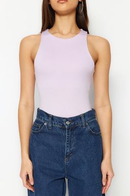 Lila Halter Yaka Vucuda Oturan Esnek Alttan C?tc?tl? Orme Body TWOSS20BD0044