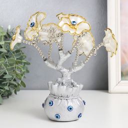 Денежное дерево «Цветущее дерево. Денежный мешок», фигурка от сглаза, 14.5×8.55×22 см