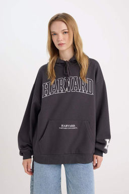 Толстовка оверсайз с капюшоном и карманами Harvard University
