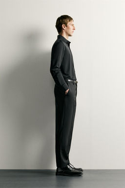 CAMISA REGULAR FIT ESTRUCTURA / Negro - Zara фото 4
