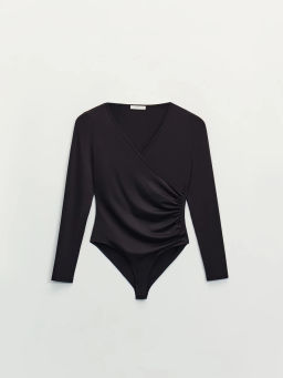 Боди с длинным рукавом и V-образным вырезом / Zarina