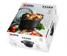 Кастрюля-казан с крышкой сковородкой, 7л, арт. 6870, НЕВА