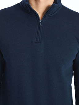 Dik Yaka Uzun Kollu Erkek Kal?n Sweatshirt