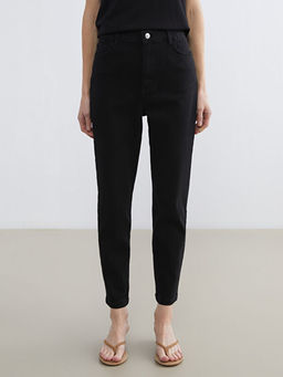 Beli Lastikli Slim Mom Kad?n Jean Pantolon