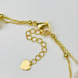 Браслет на цепочке двойной с Жемчугом 17 см +