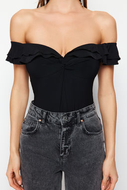 Siyah Volan Detayl? F?rf?rl? C?tc?tl? Orme Body TPRSS24BD00014 - Trendyolmilla фото 4