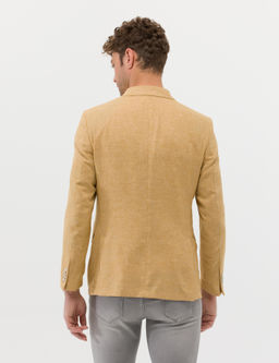 Sar_ Ekstra Slim Fit Keten Kar___ml_ Blazer Ceket