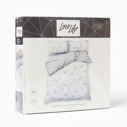 Постельное бельё LoveLife 1,5сп Plant 143х215см,150х240см,50х70см-2шт, жатка, 100% п/э, 100гр/м2 фото 5