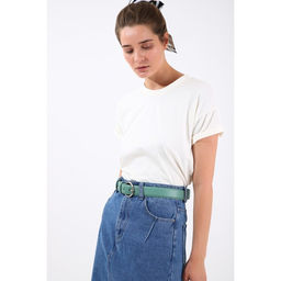 Ремень женский, ширина 3,5 см, винт, пряжка металл, цвет зелёный - Simaland фото 3