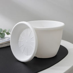 Цена за 2 шт. Горшок для цветов с поддоном Альтернатива «Афина», 500 мл, пластиковый, белый