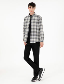 Gri Ekose Regular Fit Uzun Kollu G_mlek - Pierre cardin фото 4