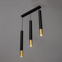 Светильник BayerLux подвесной «Герона» 3хLED 9 Вт 4000К черный золото 50×5×50-200 см