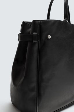 BOLSO DE MANO PIEL / Negro - Zara фото 4