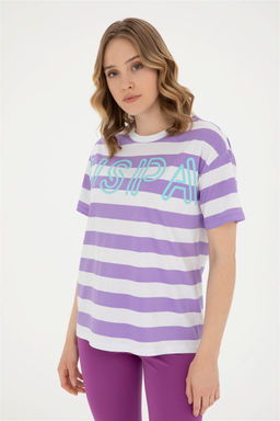 U. S. Polo Assn / Женская сиреневая футболка с круглым вырезом - U.s. polo assn фото 3