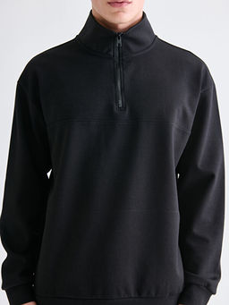 Fermuarl? Dik Yaka Erkek Sweatshirt