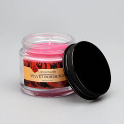 Ароматическая свеча в банке «Scented Candle, Velvet rose&oud», уд и роза, 5×5 см, 140 г
