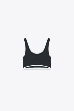 SPORTY DOUBLE EFFECT CROP TOP - Zara фото 7