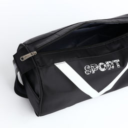 Сумка спортивная на молнии, боковой карман/сетка, регулируемый ремень, маленький размер, чёрная