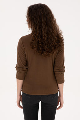 Kad_n Kahverengi Fermuarl_ Dik Yaka Polar Sweatshirt - U.s. polo assn фото 5