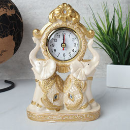 Часы статуэтка Слоны 18 см / 7153W /уп 48/белый - ГалеонТрейд фото 2