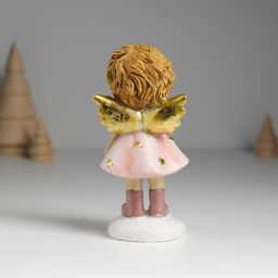 Фигурка полистоун Ангелочек в розовом платье и белом фартуке, 6.5?5?12.5 см, МИКС