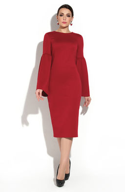 Платье-футляр спелая вишня