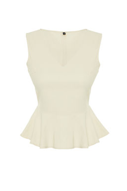 Siyah V Yaka Volanl? Dokuma Bluz TWOSS19XB0065 - Trendyolmilla фото 15