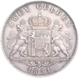 2 гульдена 1851 года Бавария