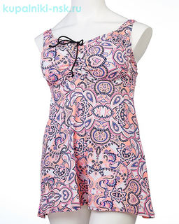 318001 узор Купальник раздельный платье (56-64)