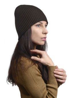 Шапка двухсторонняя унисекс, цвет коричневый С РИСУНКОМ