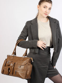 LACCOMA сумка Y2431-рыжий натуральная кожа полиэстер