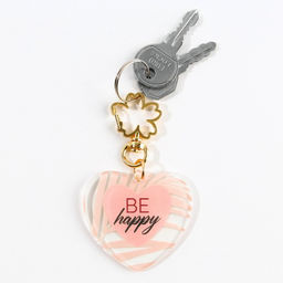 Брелок для ключей акриловый Be happy, 5?4.6 см