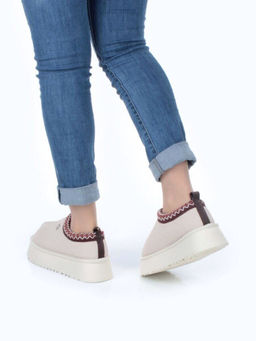 04-X85 BEIGE Угги зимние женские (натуральная замша, натуральная шерсть)