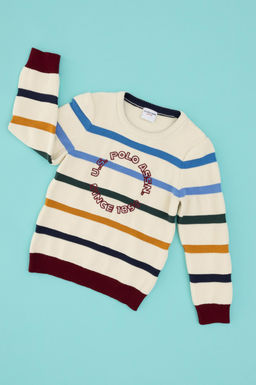 Erkek _ocuk Krem Bisiklet Yaka Kazak