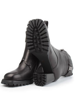 04-M3-L856 BLACK Ботильоны зимние женские (натуральная кожа, натуральный мех)