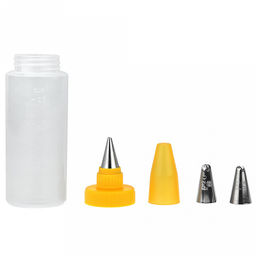 Кондитерский шприц Десерт 13,7х5х5см, бутылка 200мл, пластмассовый; насадка для крема - 3 штуки, нержавеющая сталь; с колпачком, в блистере (Китай) - Домашняя мода фото 2