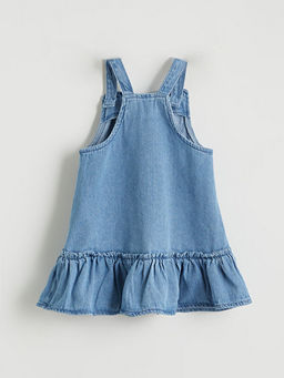 Kare Yaka ?i?ek Nak??l? K?z Bebek Jean Salopet