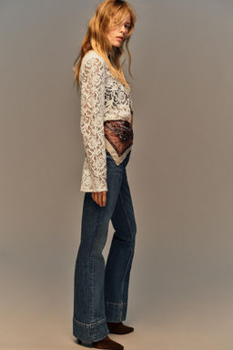 LACE TOP WITH SHOULDER PADS - Zara фото 4