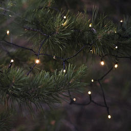 Гирлянда Нить 10 м, IP44, УМС, тёмная нить, 100 LED, свечение тёплое белое, 220 В - Luazon lighting фото 9